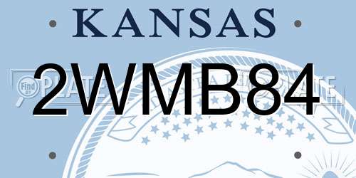 2WMB84 Kansas License Plate
