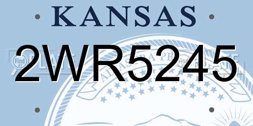 2WR5245 Kansas License Plate