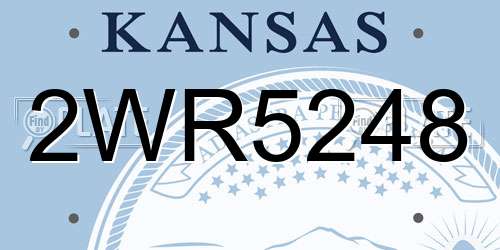 2WR5248 Kansas License Plate