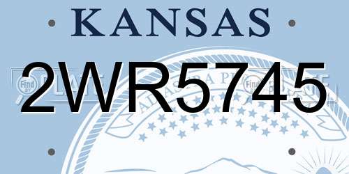 2WR5745 Kansas License Plate
