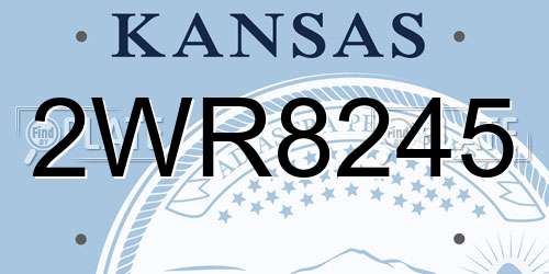 2WR8245 Kansas License Plate