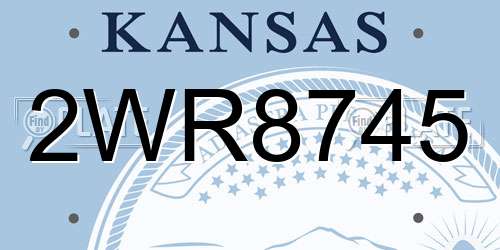 2WR8745 Kansas License Plate