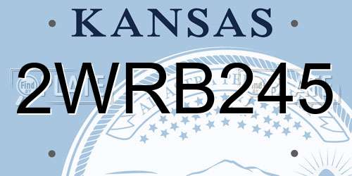 2WRB245 Kansas License Plate