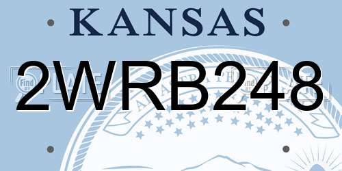 2WRB248 Kansas License Plate