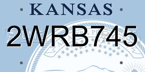 2WRB745 Kansas License Plate