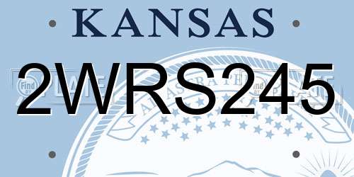 2WRS245 Kansas License Plate