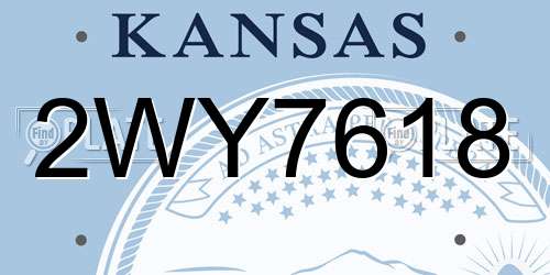 2WY7618 Kansas License Plate