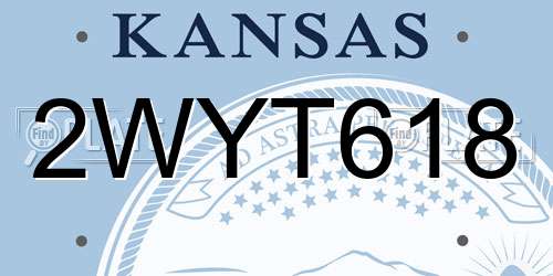 2WYT618 Kansas License Plate