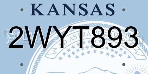 2WYT893 Kansas License Plate