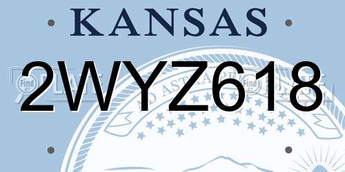 2WYZ618 Kansas License Plate