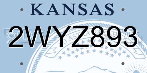 2WYZ893 Kansas License Plate
