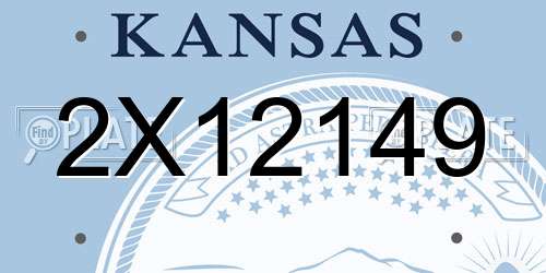 2X12149 Kansas License Plate