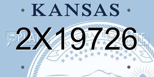 2X19726 Kansas License Plate