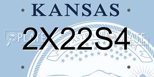 2X22S4 Kansas License Plate