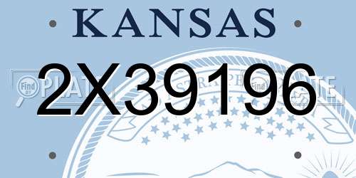 2X39196 Kansas License Plate