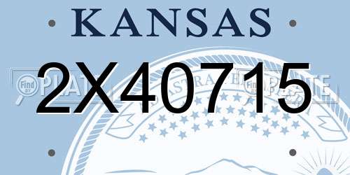 2X40715 Kansas License Plate