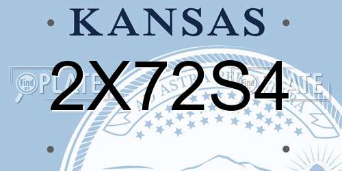 2X72S4 Kansas License Plate