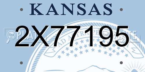 2X77195 Kansas License Plate