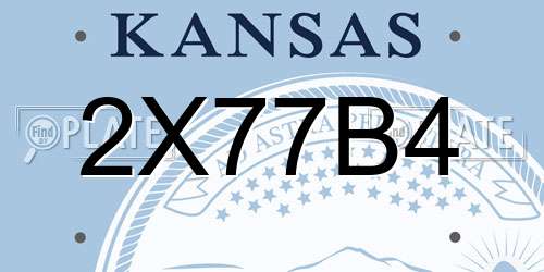 2X77B4 Kansas License Plate