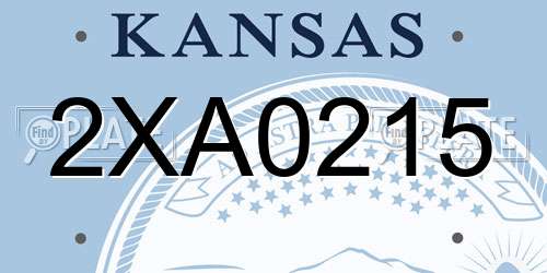 2XA0215 Kansas License Plate