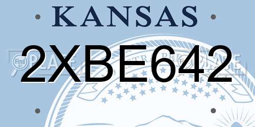 2XBE642 Kansas License Plate