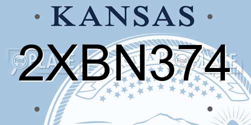 2XBN374 Kansas License Plate