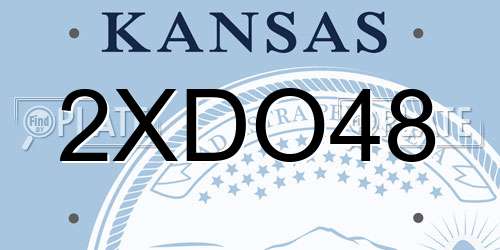 2XDO48 Kansas License Plate