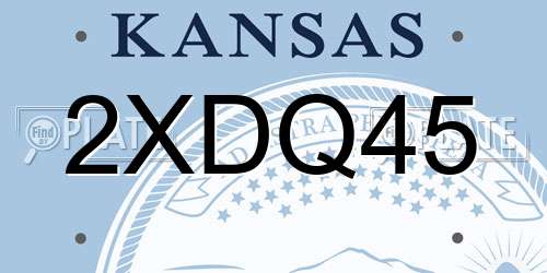 2XDQ45 Kansas License Plate
