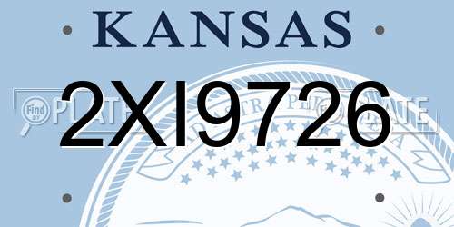 2XI9726 Kansas License Plate