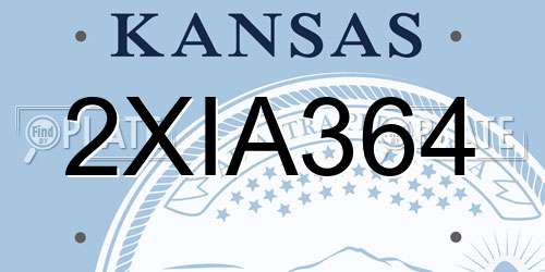 2XIA364 Kansas License Plate