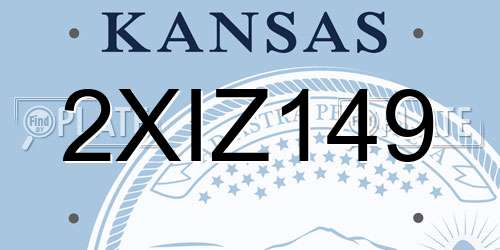 2XIZ149 Kansas License Plate