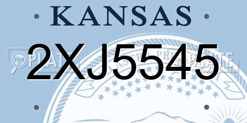 2XJ5545 Kansas License Plate