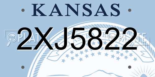 2XJ5822 Kansas License Plate