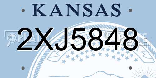 2XJ5848 Kansas License Plate