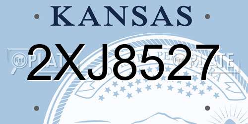 2XJ8527 Kansas License Plate