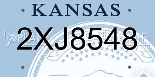 2XJ8548 Kansas License Plate