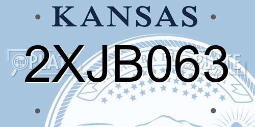 2XJB063 Kansas License Plate