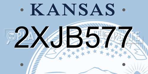 2XJB577 Kansas License Plate