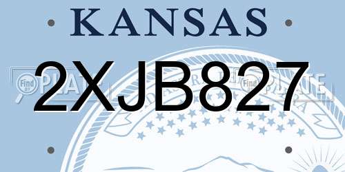 2XJB827 Kansas License Plate