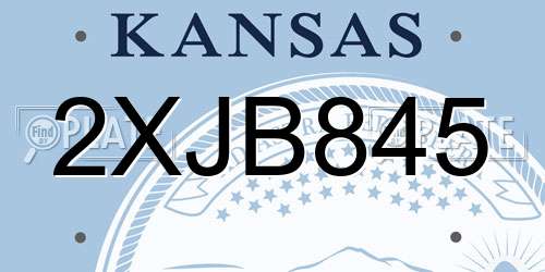 2XJB845 Kansas License Plate