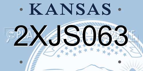 2XJS063 Kansas License Plate