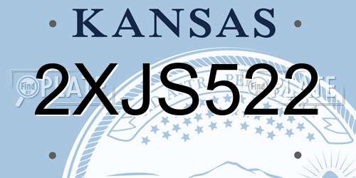 2XJS522 Kansas License Plate