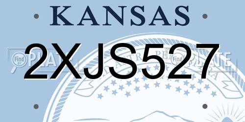 2XJS527 Kansas License Plate