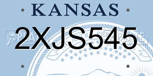 2XJS545 Kansas License Plate