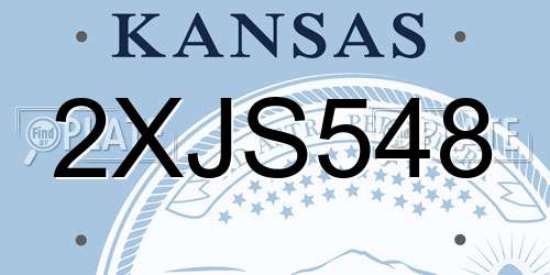 2XJS548 Kansas License Plate