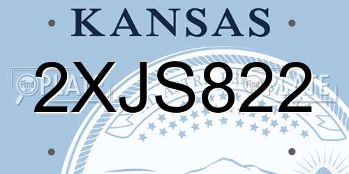 2XJS822 Kansas License Plate