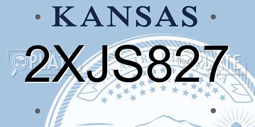 2XJS827 Kansas License Plate