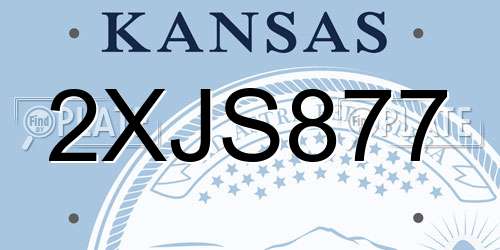 2XJS877 Kansas License Plate