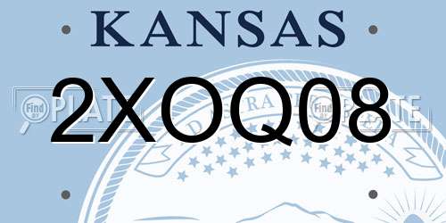 2XOQ08 Kansas License Plate