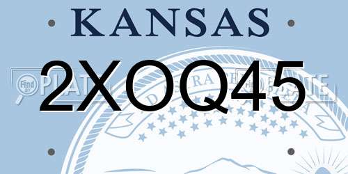 2XOQ45 Kansas License Plate